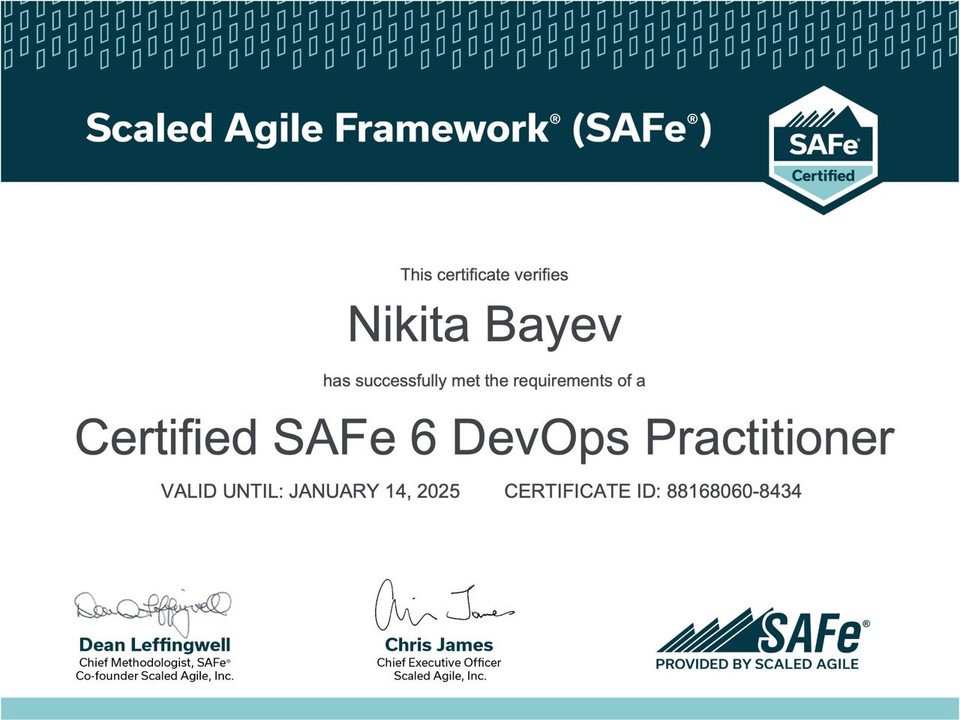 Certified SAFe 6 DevOps Practitioner