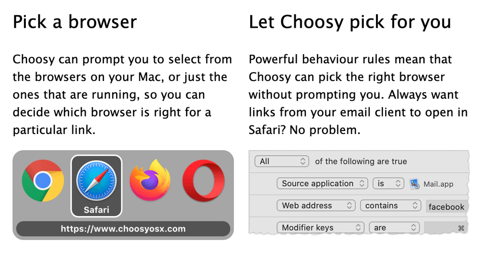 Choosy: A smarter default browser for macOS